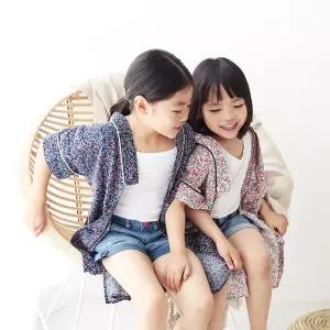 이국적 앵두패턴 키즈 휴양지 비치로브 아기롱가디건