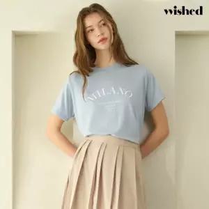 [위시드]레터링 라운드넥 반팔 티셔츠 (WIDBTS022)