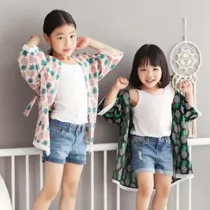 레트로 아동 리조트 롱로브 시원한여름옷 롱가디건 봄