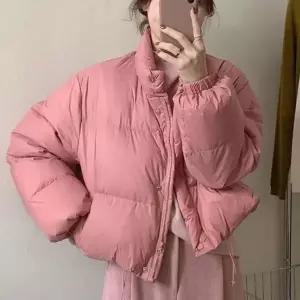 WL 경량 크롭 숏 패딩 여성 겨울 짧은 점퍼 핑크