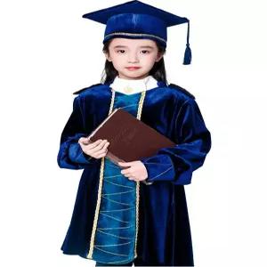 유치원 졸업 가운 학사모 세트 수료식 졸업 사진 행사 의상 어린이 전용 학위복 가운 정장