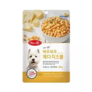바우와우 체다 치즈볼 200g 1팩 반려견큐브 반려견큐브간식