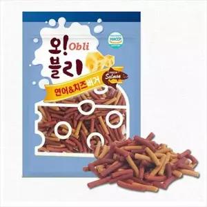 D18 오블리 연어 치즈버거100g x80개 (1박스) 강아지모이스트간식