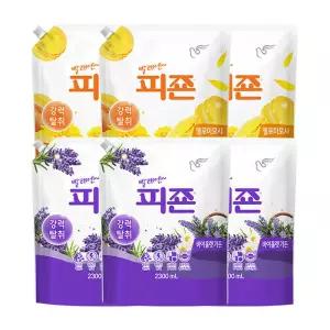 피죤 섬유유연제 리필 옐로우미모사 2.3L 3개+바이올렛가든 2.3L 3개