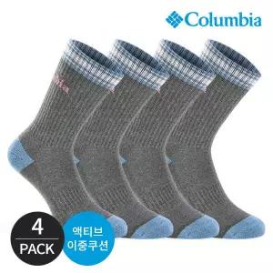 [컬럼비아]컬럼비아 여성 쿠션 배색컬러 등산 장목양말 4P_GY