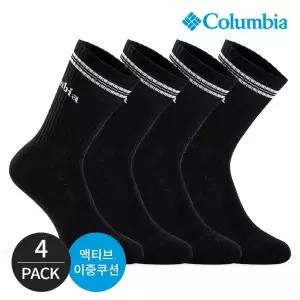 [컬럼비아]컬럼비아 여성 쿠션 딥로고 등산 장목양말 4P_BK