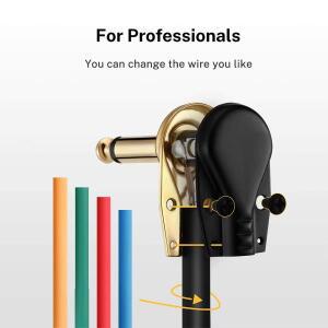 3/6pcs 기타 패치 케이블 1/4 효과 페달 직각 플러그 악기 액세서리