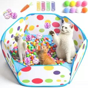 200 폼 볼과 스프링 이 있는 바포람 고양이 피트 39인치 접이식 인터랙티브 와 운동을 위한 셀프 플레이