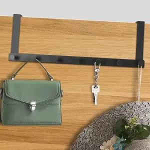 7구 XSU387K9 도어 후크 52x18cm 블랙 문옷걸이 도어훅