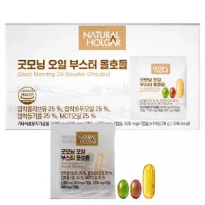 굿모닝 오일부스터 올호들 올리브오일 호두 들기름 MCT 1박스(14포x3캡슐)