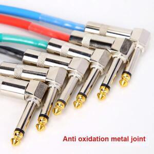 1pcs 3pcs 기타 효과 케이블 페달 악기 패치 코드 6.35mm 일렉트릭 와이어 금속 헤드 15/30cm