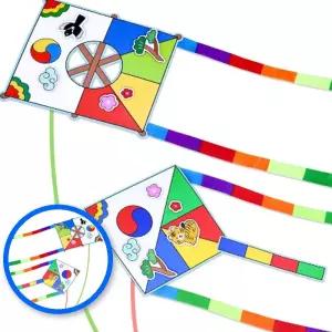 MF08 전통 연 날리기 만들기 4인용 가오리연 꾸미기 교구 전통문화체험 정월대보름 1월교구