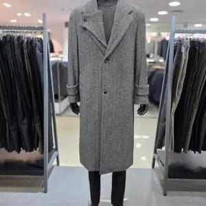 [레노마 옴므]F/W 블랙 헤링본 모직 롱 코트 PDMBH60_BP