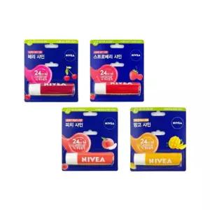 리베아립밤 nivea 체리 스트로베리 피치 망고 샤인 과일향 컬러 보습 립밤 립글로우