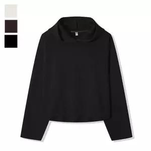 [리빌모아]남자 간절기 골지 후디 솔리드 크롭 니트 AC KNA Q076 블랙_P423249263