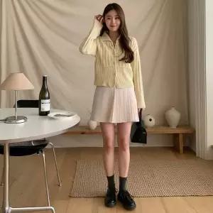[다잇템]여성 기본 뒷밴딩 플리츠 치마바지 팬츠 스커트