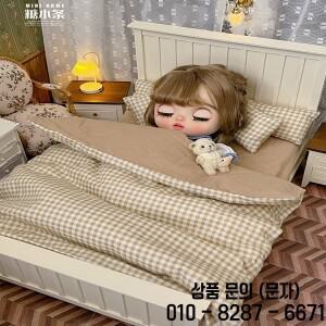 1:6 및 미니 모델 인형 집 가구 액세서리 나무 침대 담요 Bjd Gsc Blyth 롤 장면 소품 장난감