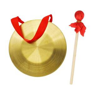 GTHER 15cm 5.9인치 중국 전통 타악기 징과 나무 망치 및 매달린