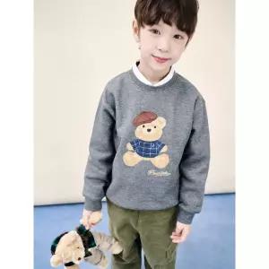 [BEANPOLE KIDS] 곰돌이 그래픽 기모 스웨트 셔츠  애쉬 (BI5X41U114) (BI5X41U114)