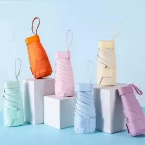 UV차단우산 미니양우산 작은 암막 3단 모두팜 휴대용 우산 미니 달린 자외선차단 양우산 UV차단 끈