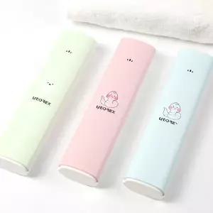 유토렉스 UV-C 무선 충전식 휴대용 칫솔살균기 폴라곰 여행 학교 사무실 UTC-29 핑크