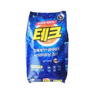 테크 6kg 가루세제(일반드럼겸용) 베이킹소다+과탄산소다 함유 가성비 좋고 저렴한 세탁세제 분말형 실속형