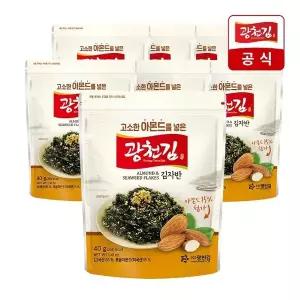 [광천김] 고소한 김자반 40g x 7봉 모음전 / 아몬드 콩가루 김자반