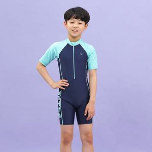 제테스 초등학생 남아 주니어 반팔 올인원 래쉬가드 수영복 민트 생존수영 3S2601