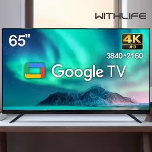위드라이프 구글 스마트 65인치 4K UHD TV 최신형 안드로이드 고화질티비