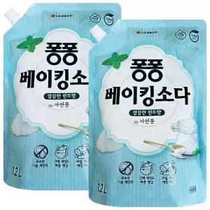 퐁퐁 베이킹소다 1200ml 2개, 1.2L 주방 세척제 세정제 세제 리필 대용량