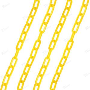 플라스틱체인 (6mm x 10M 노랑) 가드라인 사슬 주차금지줄 형광컬러 체인고리 안전줄