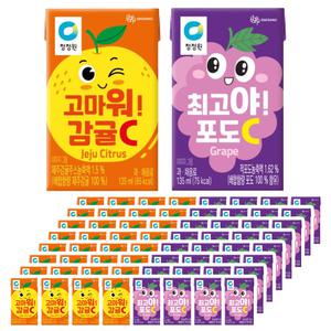 청정원 고마워 감귤씨C, 최고야 포도씨C 2가지맛 135ml x 64개