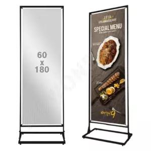 스프링배너 스틸배너 프레임 철제 배너 거치대 60X180 BK