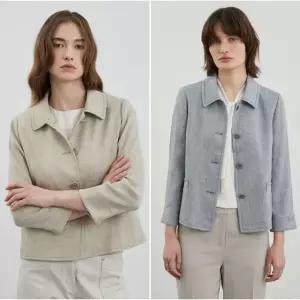 [갤러리아] 올리비아로렌 린넨 블렌드 크롭 자켓 VOCFU4M3231