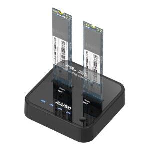 MAIWO K3016P M.2 NVMe 복제기 2 베이 오프라인 클론 도킹 스테이션, SSD M 키 및 M&B 키용 하드 드라이브 복제기, 원 시스템 디스크 복사 기능 지원