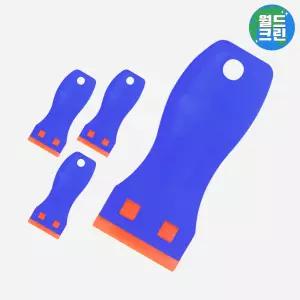 월드크린 이지핏 스티커 제거기 스크래퍼 4개 다용도 헤라 플라스틱 칼날 접착제 제거