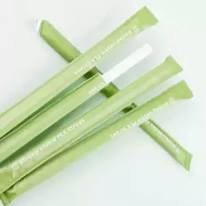 PLA 생분해 개별포장 친환경 빨대 7x 21cm 5000개