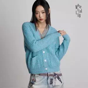 머티리얼랩 25FW 335g 캐시미어100% 트위드얀 가디건