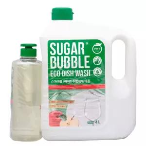 슈가버블 친환경 주방세제 애플 본품 940ml 1개 + 리필 4L 1개