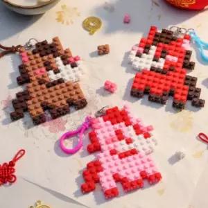 디폼블럭 말 키링 병오년 만들기 DIY 키트 도안 미니블럭 완구 열쇠고리 2026 붉은말