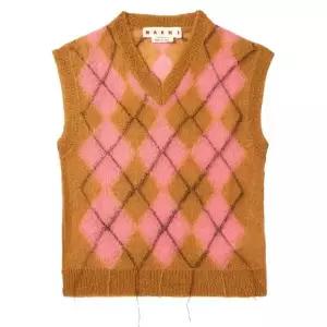 MARNI  MAGLIA ARGYLE LIGHT MOHAIR VEST (CVMG0129Q0 UFU175 ARC33) (아가일 라이트 모헤어 니
