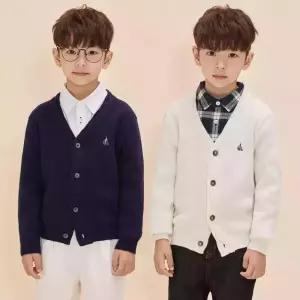 [백화점정품] 빈폴키즈 울 플레인형 자카드 카디건