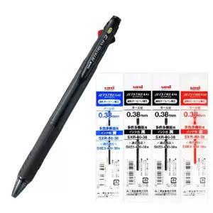 미쯔비시 유니 제트스트림 3색 볼펜+리필 4개 세트 0.38mm SXE3-400-38