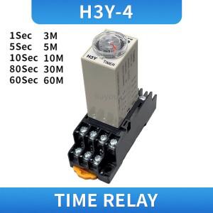 1set H3Y-4 전원 켜기 시간 지연 릴레이 타이머 DPDT 14핀 H3Y-4 1-60sec/3 분-60분 220v 110V 24V 12V