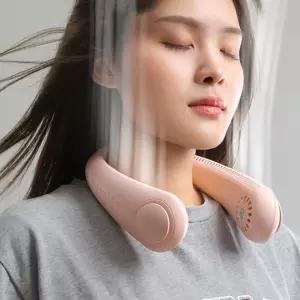 얼음바람 에어쿨링 핸즈프리 USB 충전식 넥밴드 와이드 목 선풍기