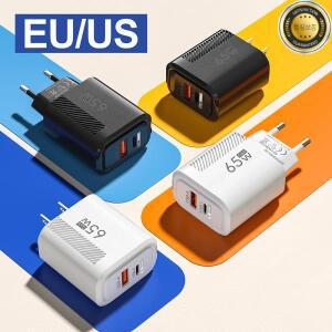 65W GaN USB PD 고속 충전기 플러그 타입 C 퀵 차지 3.0 휴대폰 벽 어댑터 여행용 아이폰 16 샤오미 삼성용
