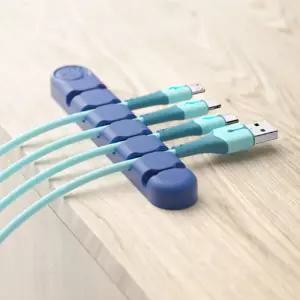 케이블홀더 6구 선정리 클립 실리콘 충전 고정 10개