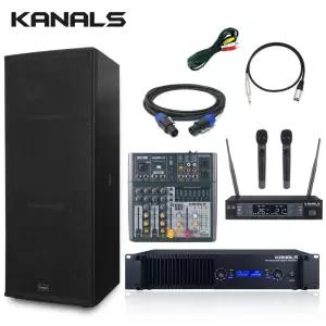 카날스 선거유세음향 차량용 음향패키지 KRS 2000W 오디오믹서 파워앰프 무선마이크 세트
