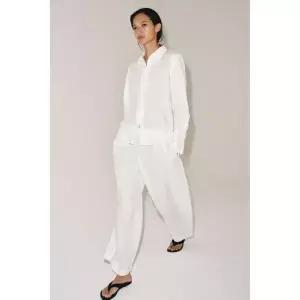 ZARA ZW 컬렉션 100% 린넨 셔츠 - 화이트