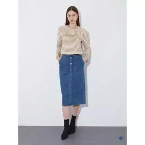 [올리비아로렌] MG01 H라인 데님 스커트 신선도원몰 VVCMS4S2381 (S46762500)
